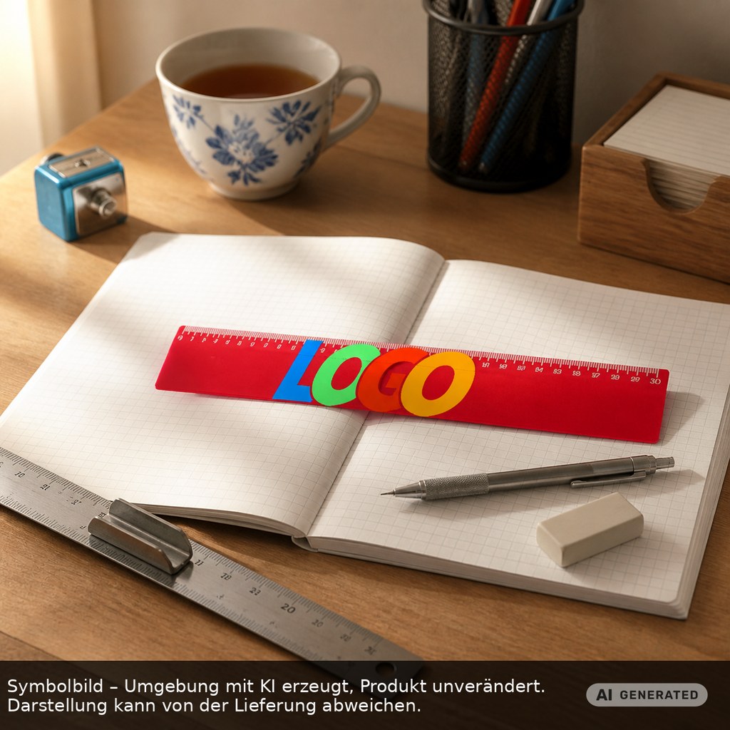 Lineal 30 cm als Werbeartikel mit Logo bedrucken