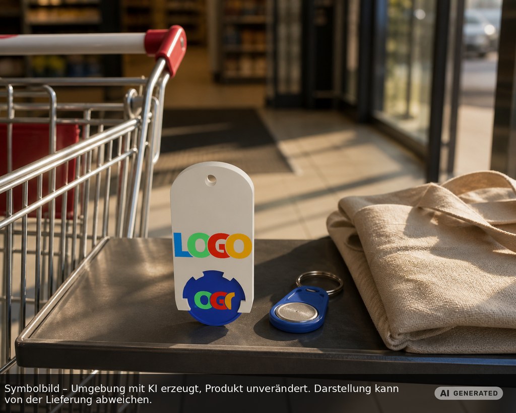 Chiphalter mit 1€-Chip "Alpha" als Werbeartikel mit Logo bedrucken