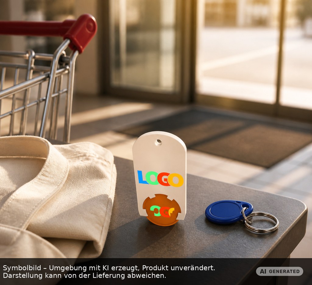 Chiphalter mit 1€-Chip "Alpha" als Werbeartikel mit Logo bedrucken