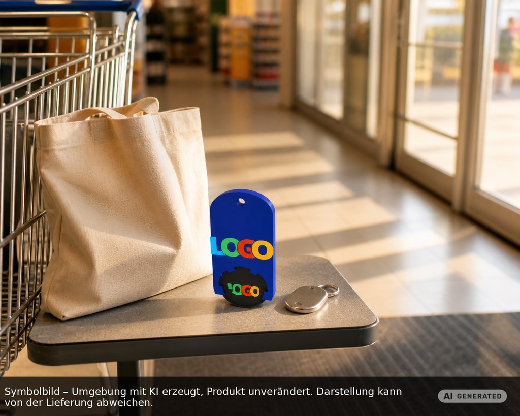 Chiphalter mit 1€-Chip "Alpha" als Werbeartikel mit Logo bedrucken
