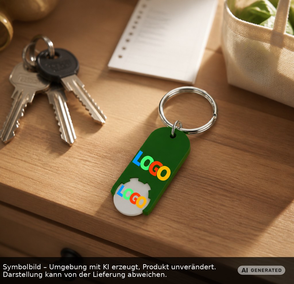 Chiphalter mit 1€-Chip "Alpha" als Werbeartikel mit Logo bedrucken