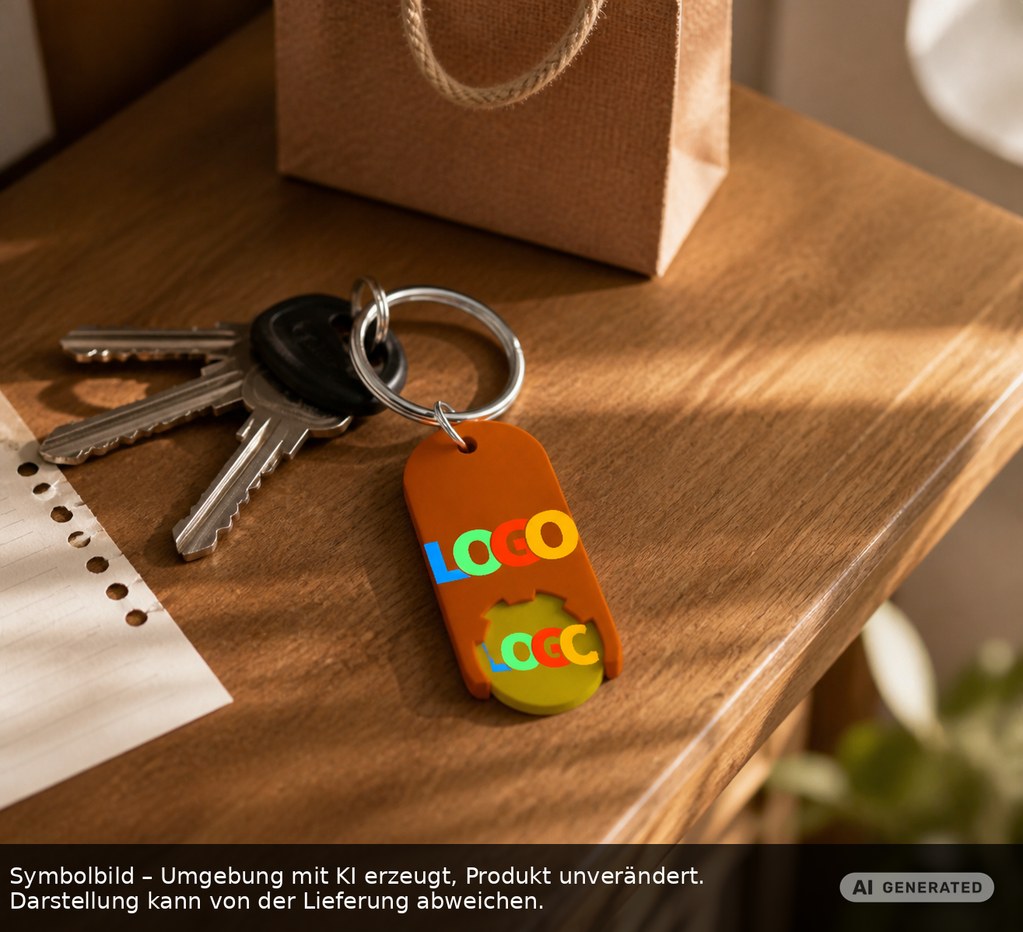 Chiphalter mit 1€-Chip "Alpha" als Werbeartikel mit Logo bedrucken