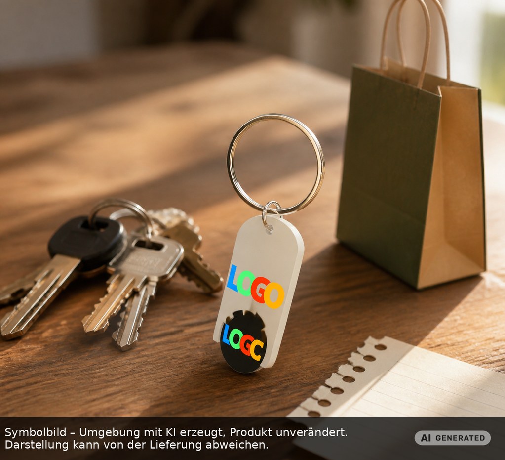 Chiphalter mit 1€-Chip "Alpha" als Werbeartikel mit Logo bedrucken