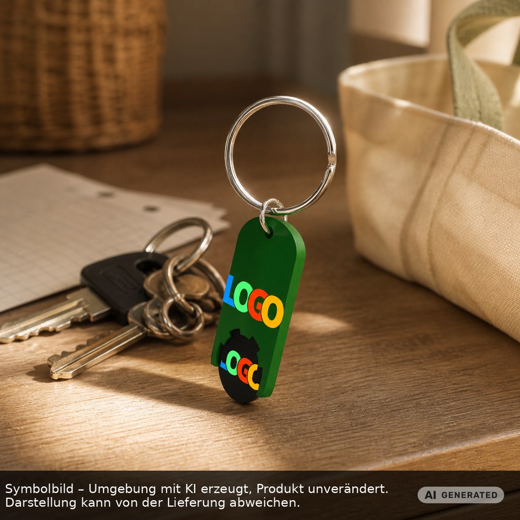 Chiphalter mit 1€-Chip "Alpha" als Werbeartikel mit Logo bedrucken